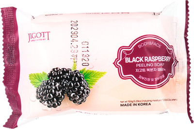 Мыло твердое Jigott Black Raspberry Scrub Soap с экстрактом ежевики (150г)