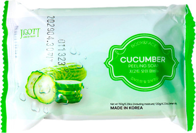 Мыло твердое Jigott Cucumber Scrub Soap с экстрактом огурца (150г)