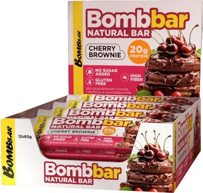 Набор протеиновых батончиков Bombbar Вишневый брауни (20x60г)