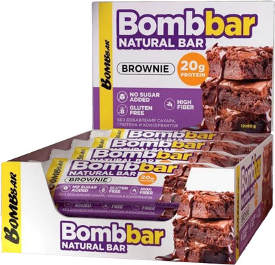 Набор протеиновых батончиков Bombbar Брауни (20x60г)