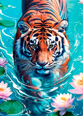 Набор алмазной вышивки Школа талантов Тигр в воде / 10656182