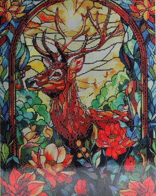 Набор алмазной вышивки Школа талантов Витраж с оленем / 10656176