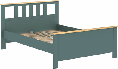 Полуторная кровать Mio Tesoro Сага 140x200 2.08.04.060.16 (темно-бирюзовый/ясень)