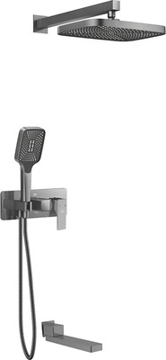 Душевая система со смесителем Rose R1035T (графит)