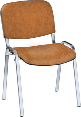 Стул офисный Helmi Изо HL-F01 / 330631 (хром/кожзам песочный)