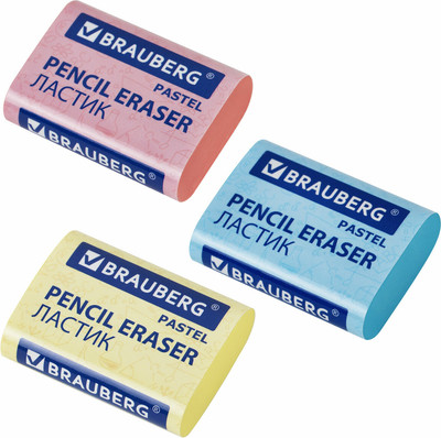 Набор ластиков Brauberg Pastel Maxi / 271345 (3шт)