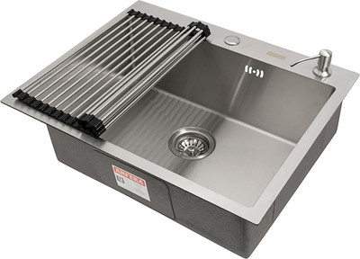 Мойка кухонная Arfeka Eco AR 60x50 + RM AR + DS AR (Satin Decor Volcanic Rock, с аксессуарами)