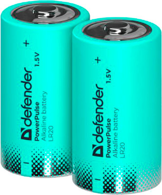 Комплект батареек Defender PowerPulse LR20-2BL D / 56220 (2шт)