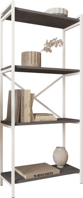 Стеллаж Allerd Rion 67.5x150 / 1040110700 (белый муар/металл бруклин)