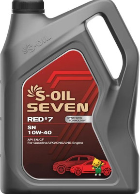 Моторное масло S-Oil Seven Red №7 SN 10W40 / E107696 (6л)