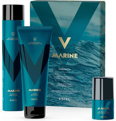 Набор косметики для тела и волос Estel Alpha Marine Смелость Шампунь+Дезодорант+Гель д/душа (300мл+50мл+250мл)