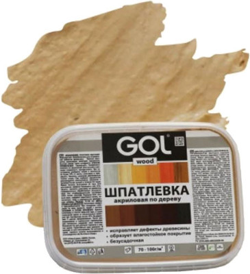 Шпатлевка готовая GOL Wood Мастер по дереву акриловая (150г, темный дуб)