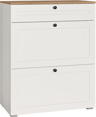 Тумба для обуви Mobi Остин 16.121 (белый PE шагрень/дуб золотой Craft/белая шагрень 4101)