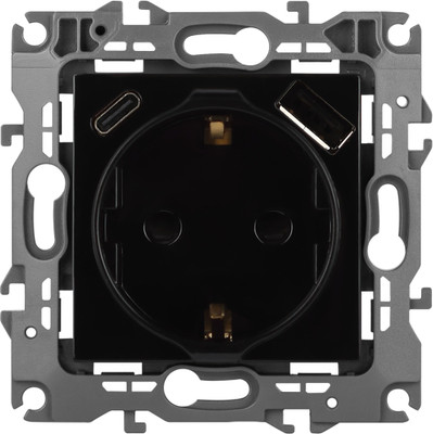 Розетка ЭРА 12-4108-06 / Б0067746 (черный)