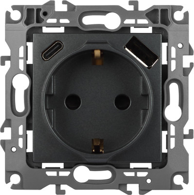 Розетка ЭРА 12-4108-12 / Б0067700 (графит)