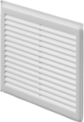 Решетка вентиляционная Ventale PS пластиковая с сеткой 250x250 (белый)