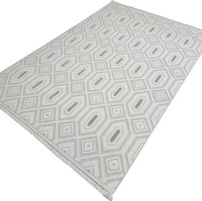 Коврик Radjab Carpet Поло Прямоугольник EN 262 / 12446RK (0.8x1.5, Cream/L.Grey)