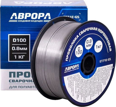 Проволока сварочная AURORA Е71Т-GS d 0.8мм 1.0кг D100 / 39777
