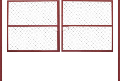 Ворота распашные Белзабор Из профильной трубы и сетки рабицы внутреннее открытие 4x1.2м