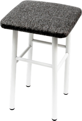 Табурет ВВР Классик (белый/рогожка серый)