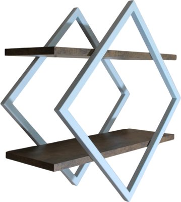 Полка Allerd Ромб 50x50 / 4070110300 (белый муар/австралийское дерево)