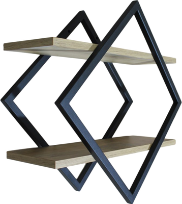 Полка Allerd Ромб 50x50 / 4070210600 (черный муар/дуб нокс)