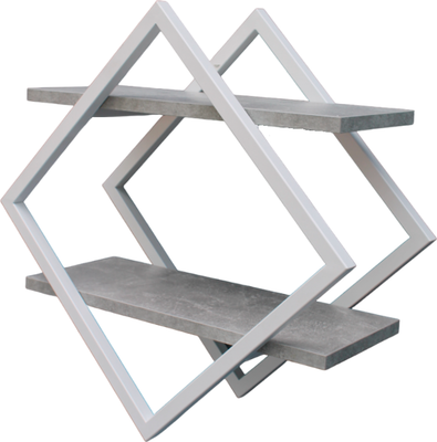 Полка Allerd Ромб 50x50 / 4070110500 (белый муар/бетон)