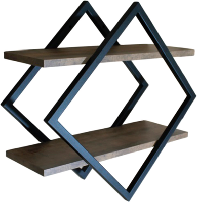 Полка Allerd Ромб 50x50 / 4070210300 (черный муар/австралийское дерево)