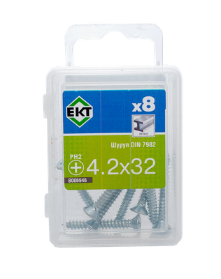 Шуруп ЕКТ 4.2х32 потайная головка DIN 7982 / B006946 (8шт)