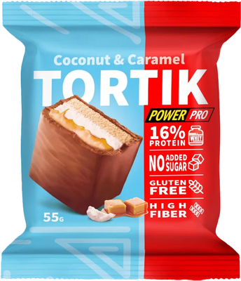 Набор протеиновых пирожных POWER PRO Tortik / PP982552 (5x55г, кокос/карамель)