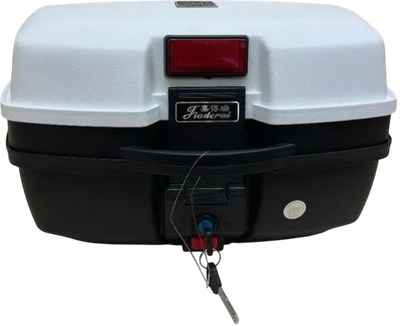 Кофр для мотоцикла AVM 688 (черный/белый)