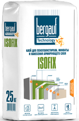 Клей для теплоизоляционных плит Bergauf Isofix Зима (25кг)