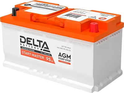 Автомобильный аккумулятор DELTA Battery AGM R+ (95 А/ч)