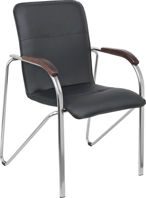 Стул офисный AksHome Samba Aks-1 Pegasso (черный/подлокотники дерево темное)