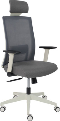 Кресло офисное AksHome Arcus (серая сетка/ткань/белый полиамид)