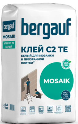 Клей для плитки Bergauf Mosaik (25кг, белый)