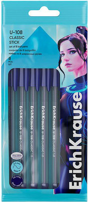 Набор шариковых ручек Erich Krause U-108 Stick Classic 1.0 Ultra Glide Technology / 63681 (8шт)