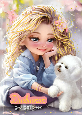 Дневничок Феникс+ Блондинка с собачкой / 70160