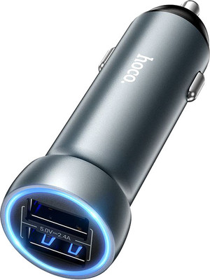 Адаптер питания автомобильный Hoco Z54 (металлик)