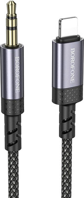 Кабель Borofone BL24 Lightning-AUX (1м, металлик)