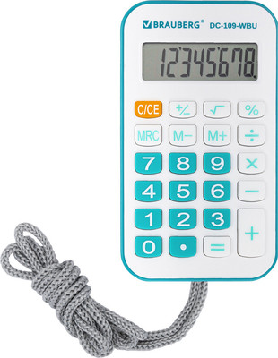 Калькулятор Brauberg 272645 (белый/голубой)