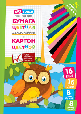 Набор цветной бумаги и картона ArtSpace БК16-8_38376