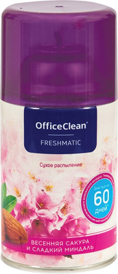 Сменный блок для освежителя воздуха OfficeClean Весенняя сакура и сладкий миндаль 262641 (250мл)