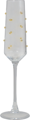 Бокал AksHome Dots Флют (прозрачный c золотыми каплями)