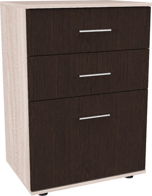 Тумба Интермебель С выдвижными ящиками К-009 (шимо светлый/дуб венге)