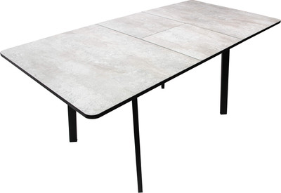 Обеденный стол ВВР Миллер ЛДСП 120-160x80 (камень светлый/черный №3)