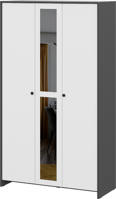 Шкаф Mio Tesoro Дольче трехстворчатый (графит/белый)
