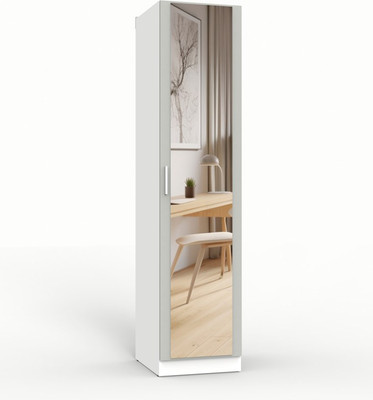 Шкаф-пенал Интермебель 580 с зеркалом / МР-02 (шиншилла серая)