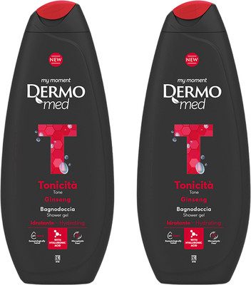 Набор гелей для душа Dermomed Tone для мужчин с женьшенем (2x750мл)