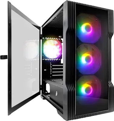 Корпус для компьютера 1stPlayer Trilobite T3-G / T3-G-BK-4F1 (черный)